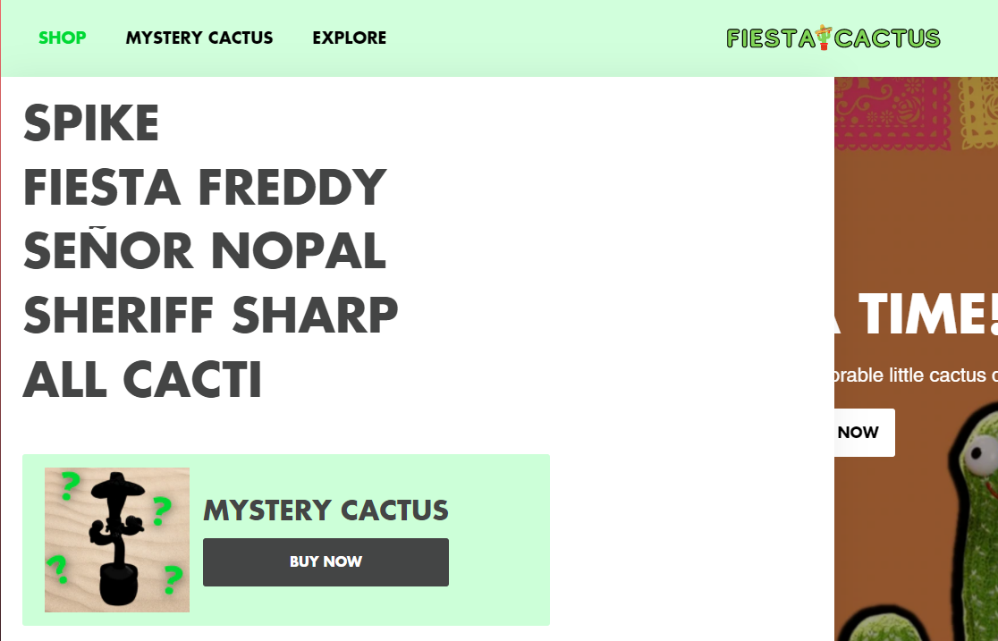 Fiesta Cactus navigation